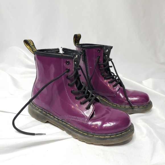 purple patent leather doc martens